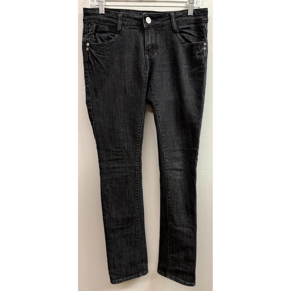 NV Jeans Womens 9 Black Dark Wash Denim Cotton Stretch Straight Leg Streetwear